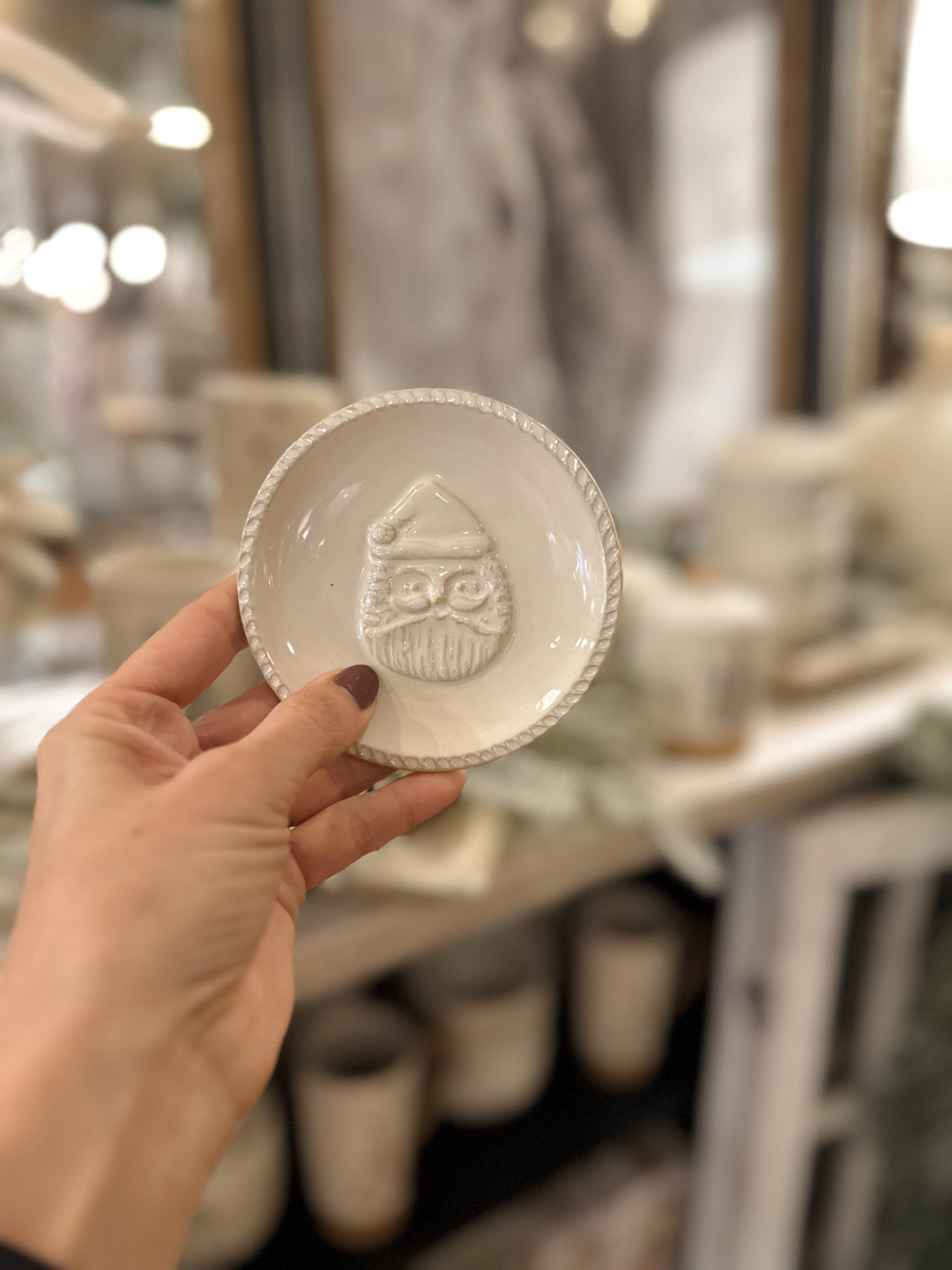 Mini White Holiday Tidbit Plate