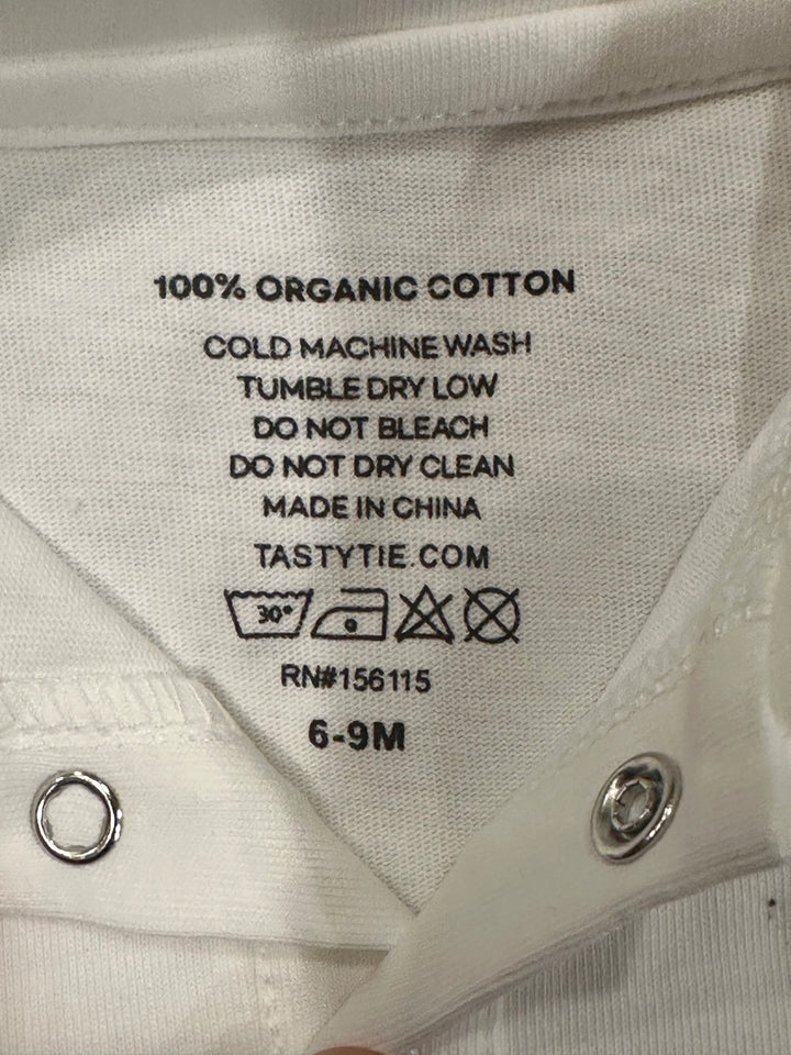 Off White Collared Baby Boy's Bodysuit