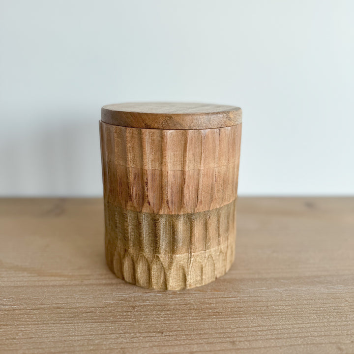 Carved Wood Canister