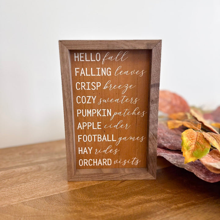 Hello Fall Favorites Sign