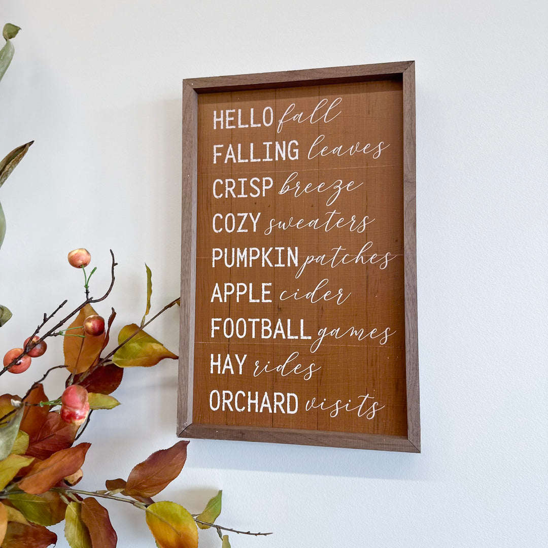 Hello Fall Favorites Sign