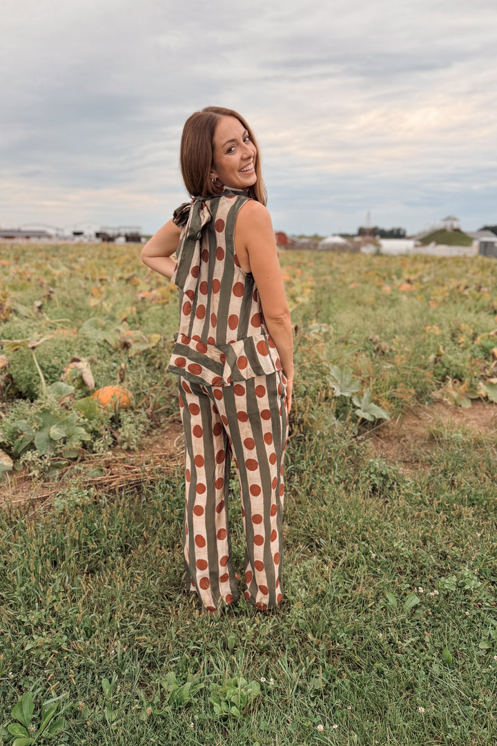 Olive & Rust Top