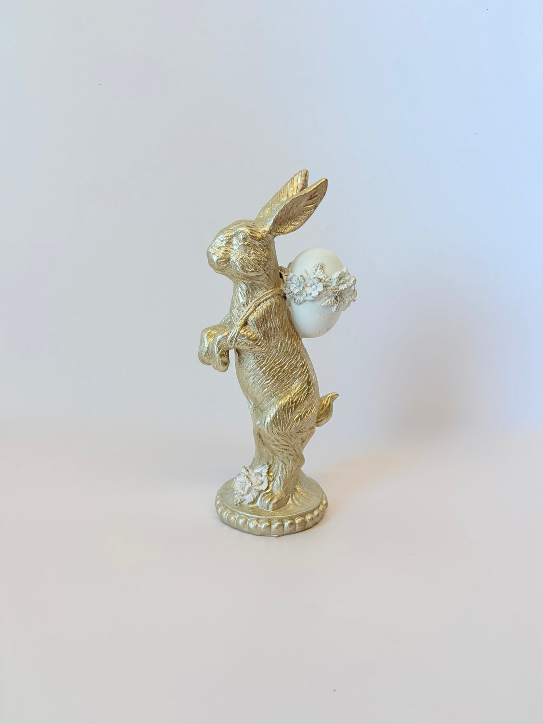 Gold Spring Rabbit & Egg Figurine