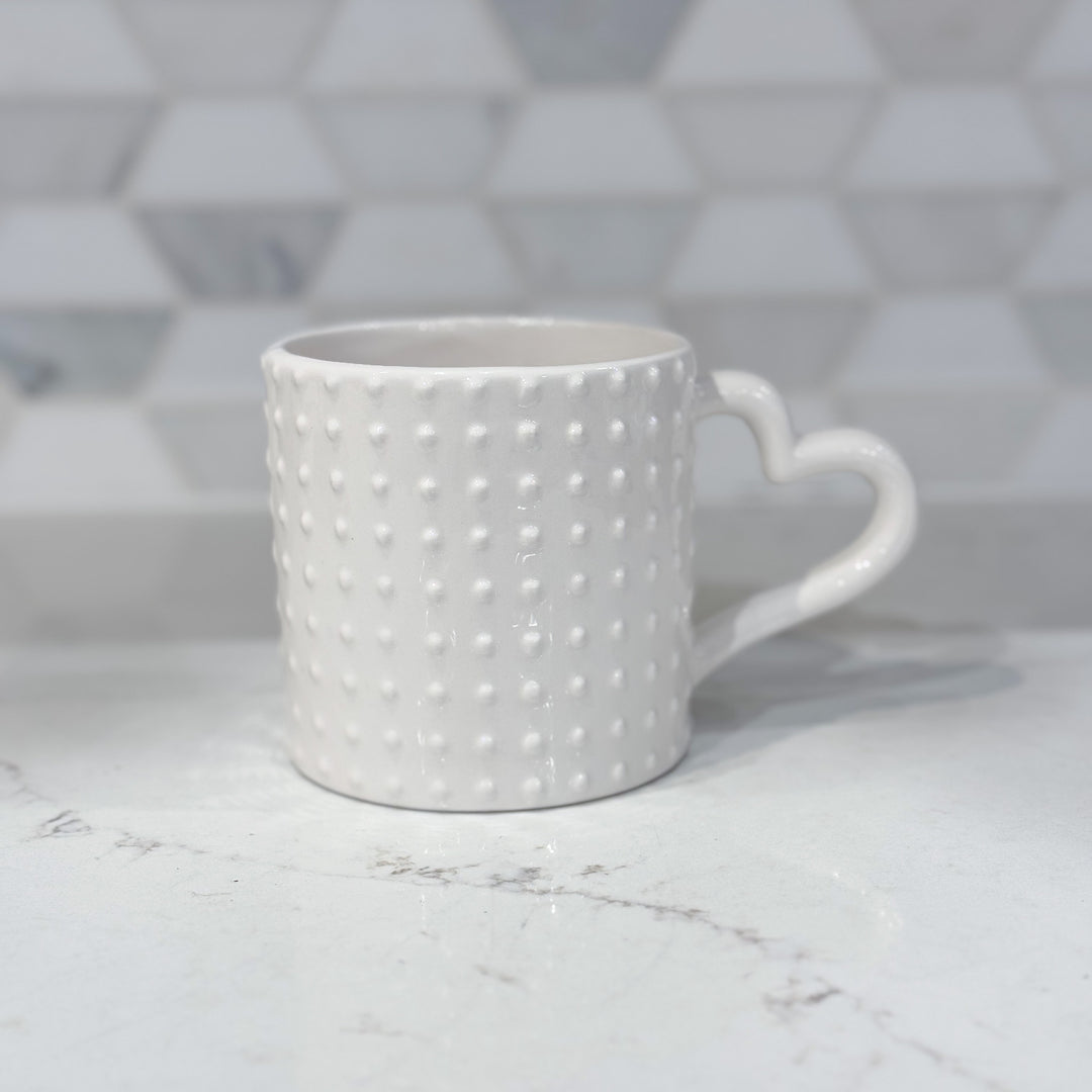 Watercolor Heart Hobnail Mug