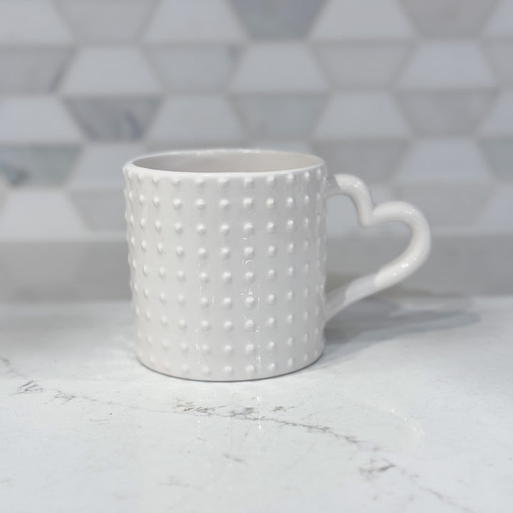 Watercolor Heart Hobnail Mug