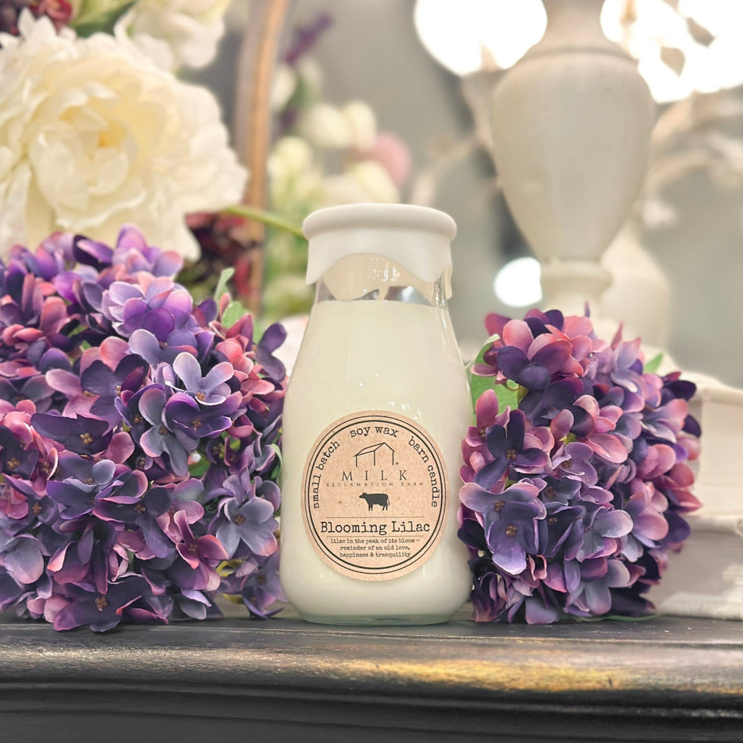 Blooming Lilac Milk Bottle Candle