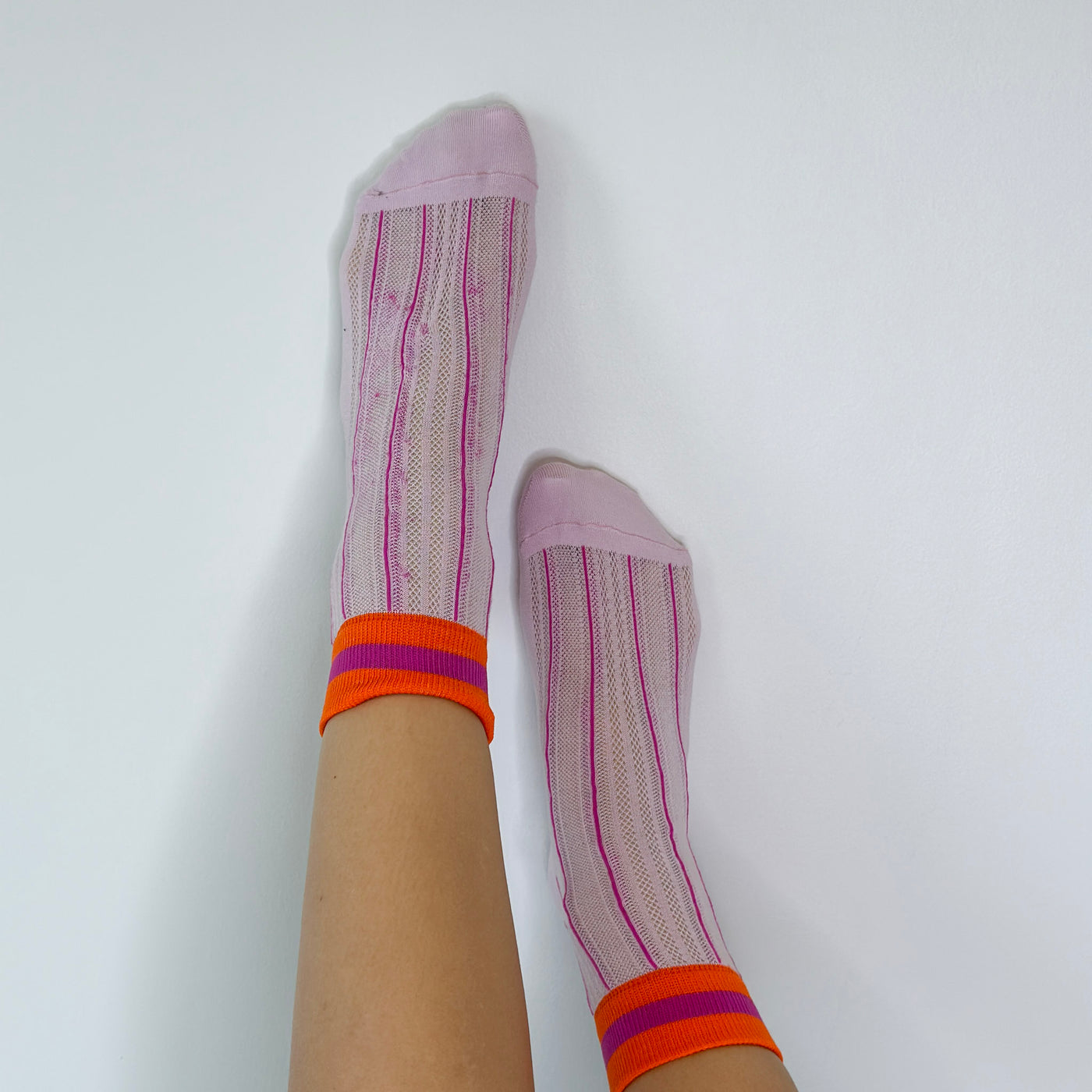 Retro Striped Sheer Anklet Socks