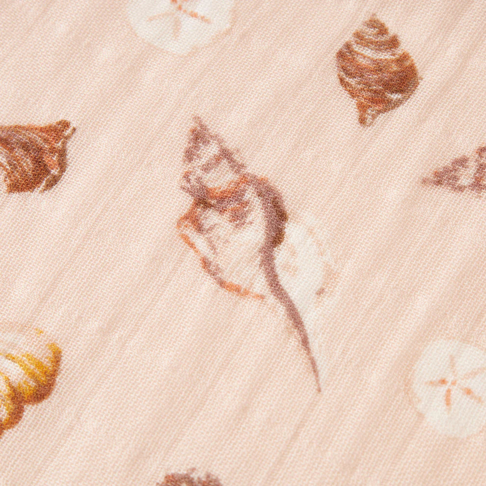 Seashells Bamboo Muslin Swaddle Blanket