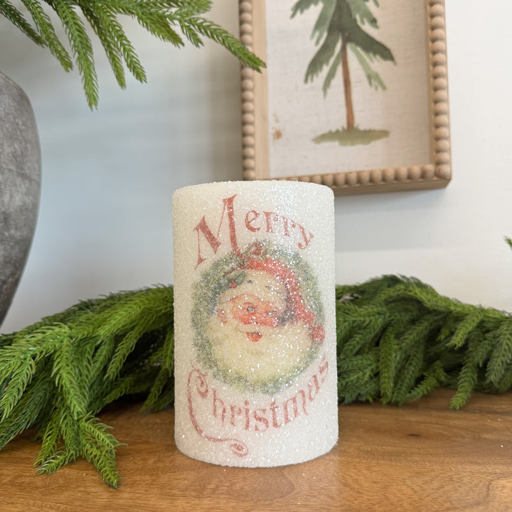 Merry Christmas Retro Santa Gumdrop Candle Sleeve