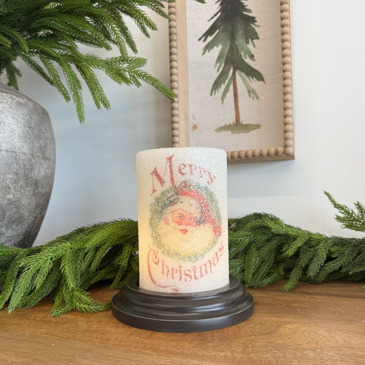 Merry Christmas Retro Santa Gumdrop Candle Sleeve