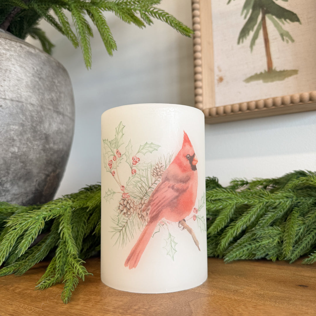 Winter Cardinal Candle Sleeve