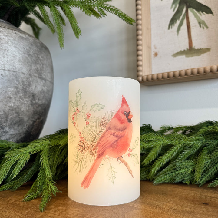 Winter Cardinal Candle Sleeve