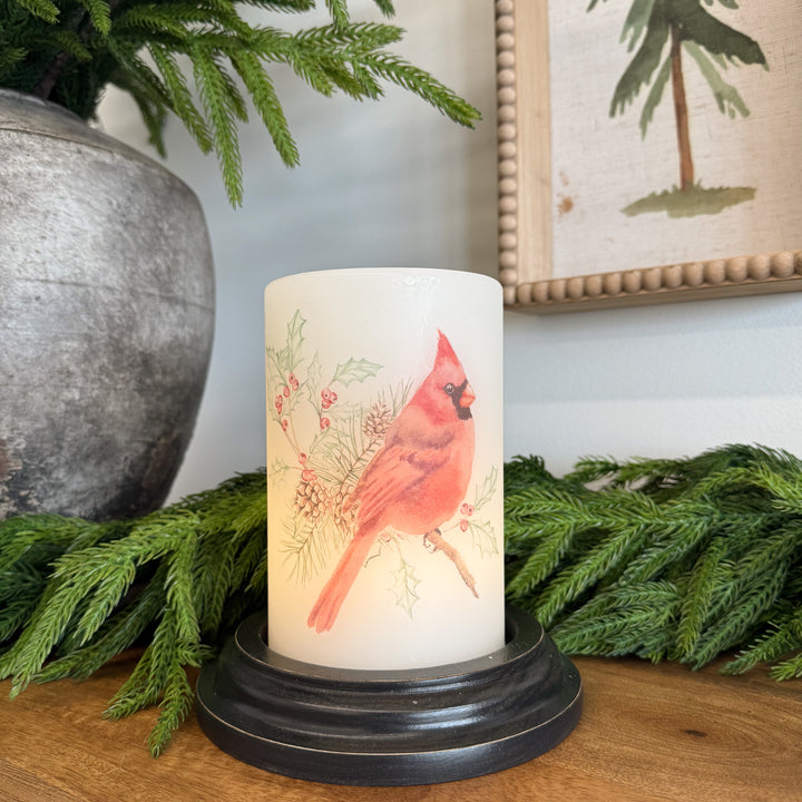 Winter Cardinal Candle Sleeve