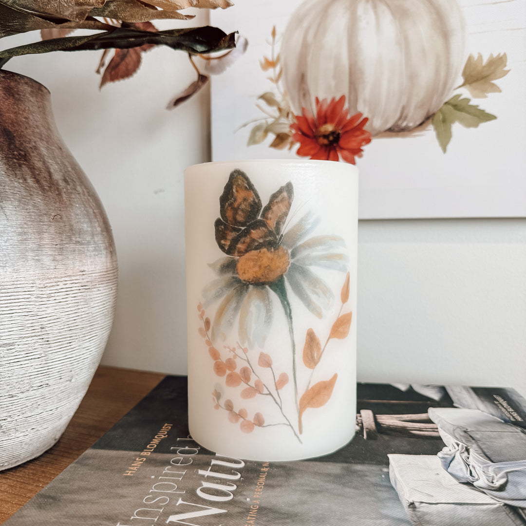 Cottage Butterfly Candle Sleeve