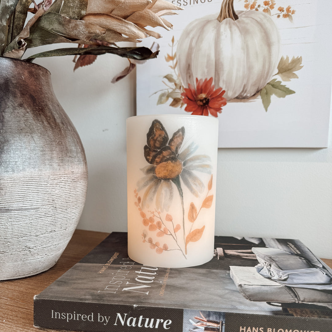 Cottage Butterfly Candle Sleeve