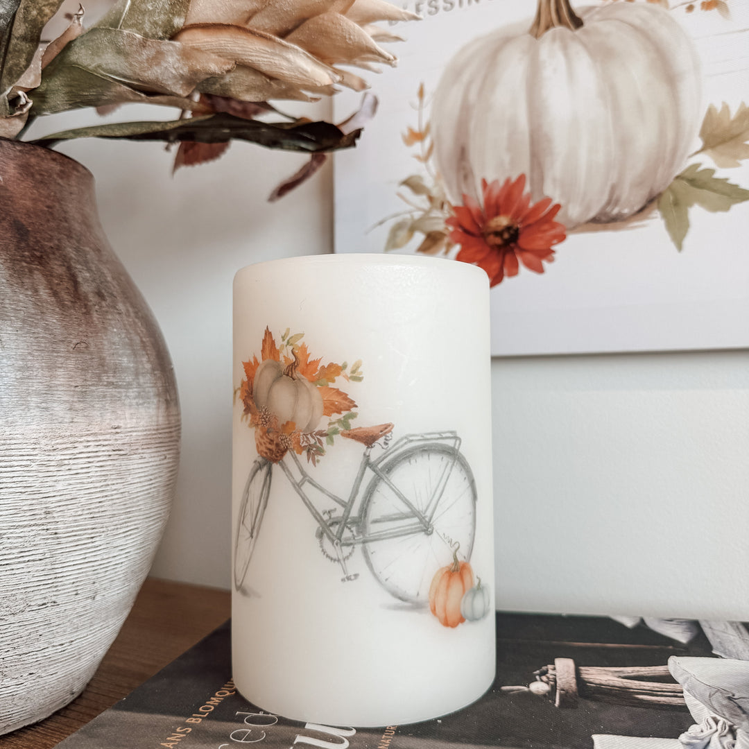 Fall Bicycle Candle Sleeve