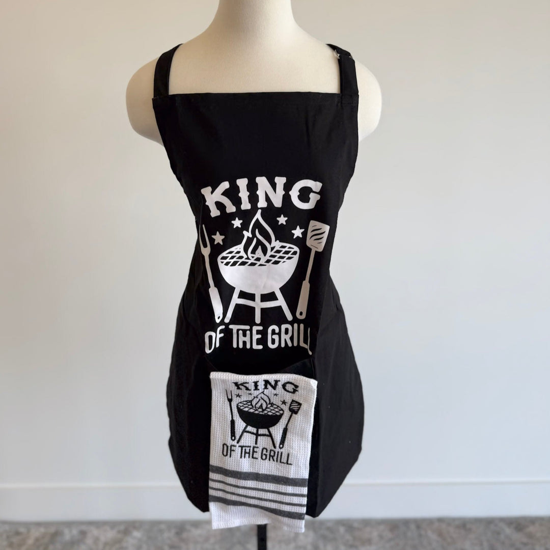 King of the Grill Men's Apron & Towel Set