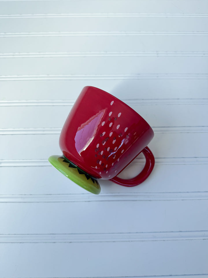 Footed Strawberry Mug