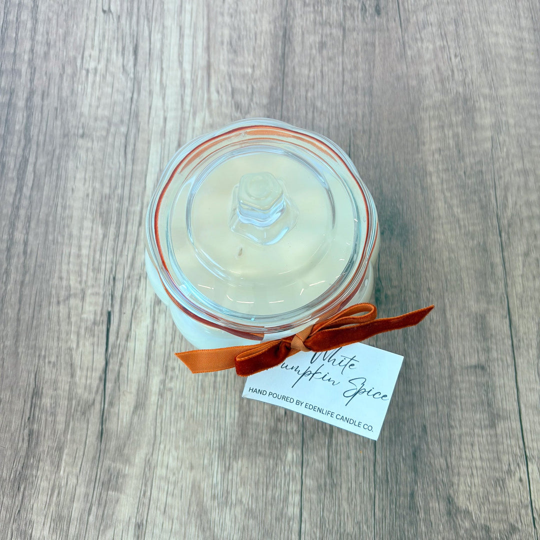White Pumpkin Spice Pumpkin Candle