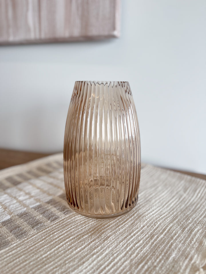 Ribbed Glass Vase