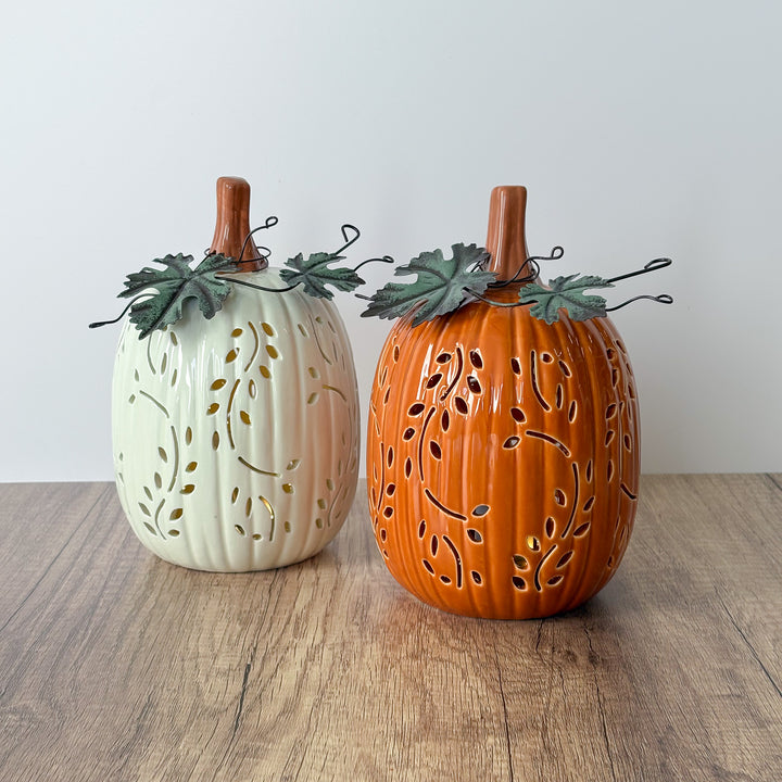 Vine Patterned Light Up Pumpkin