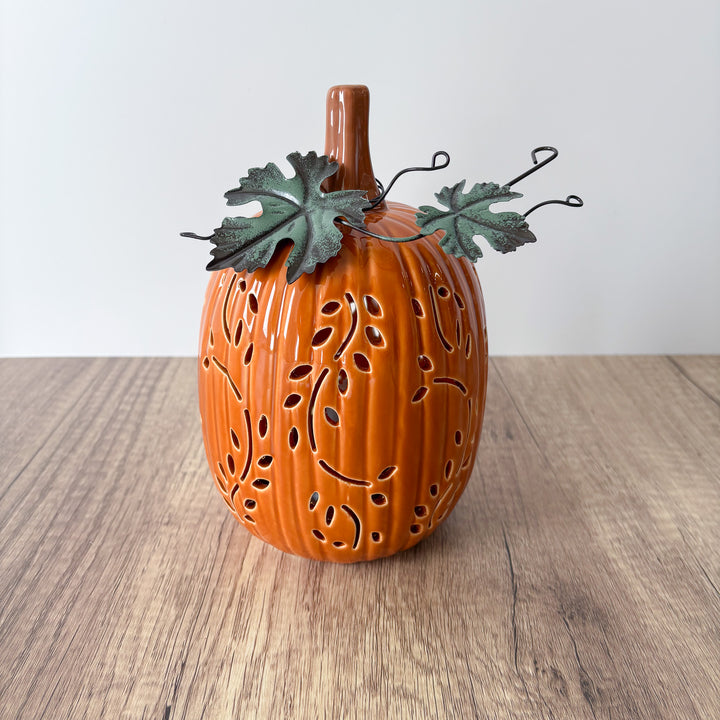 Vine Patterned Light Up Pumpkin