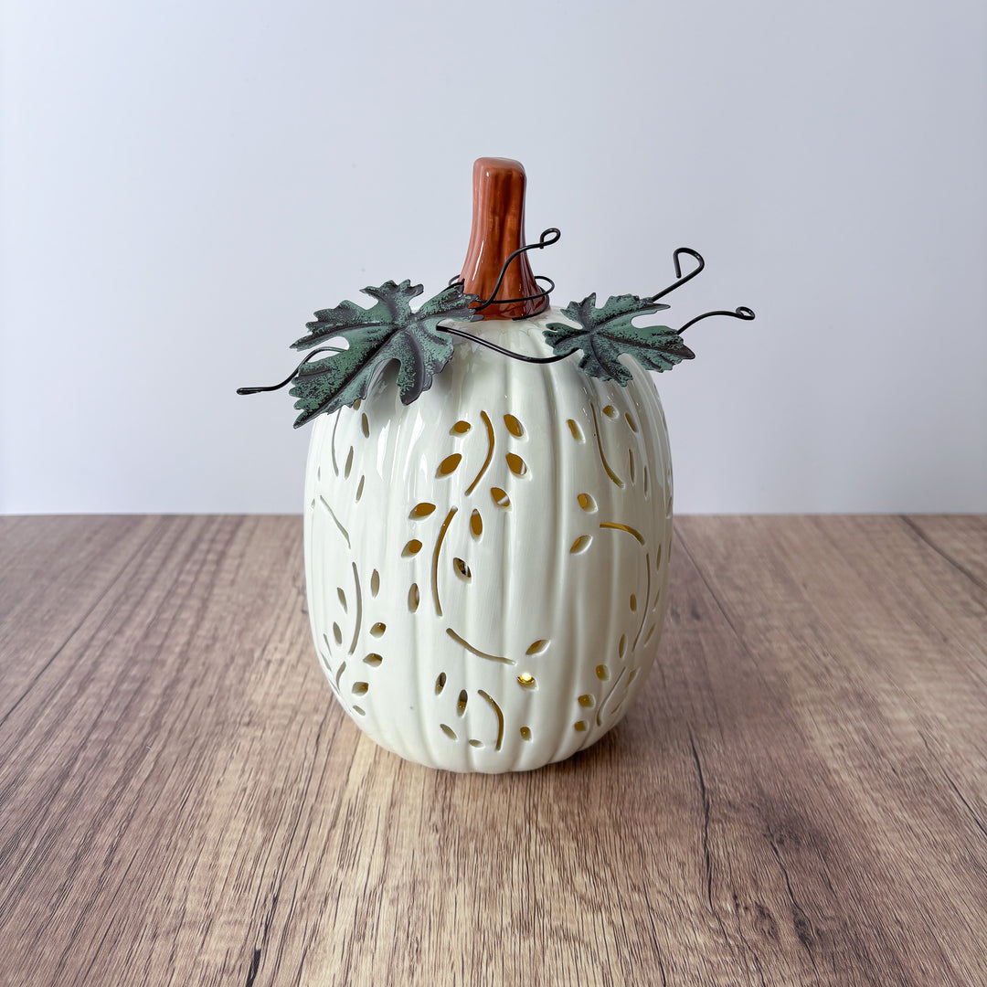Vine Patterned Light Up Pumpkin