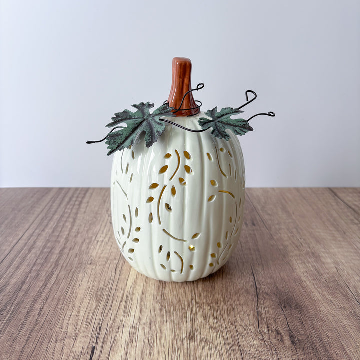 Vine Patterned Light Up Pumpkin