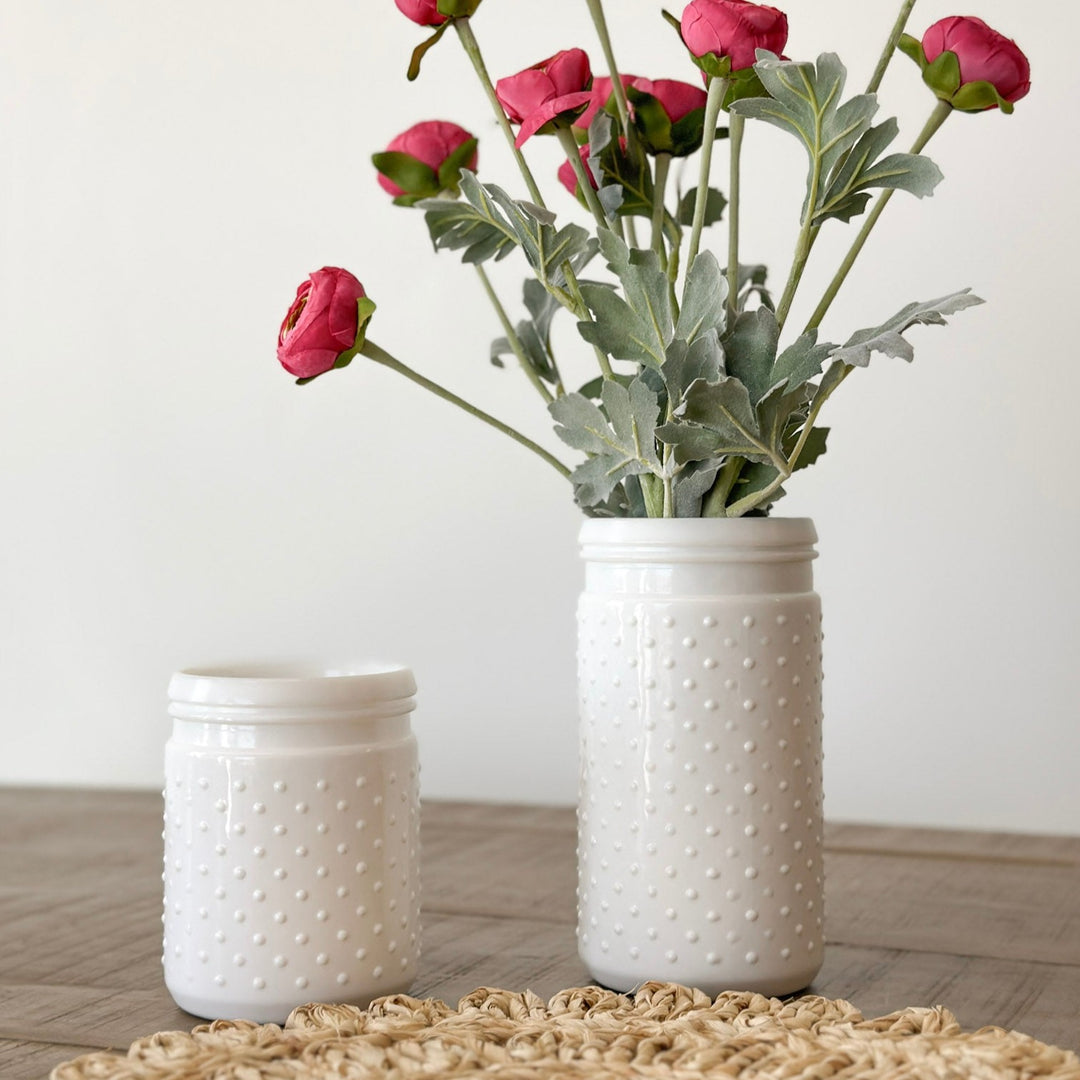 White Hobnail Jar