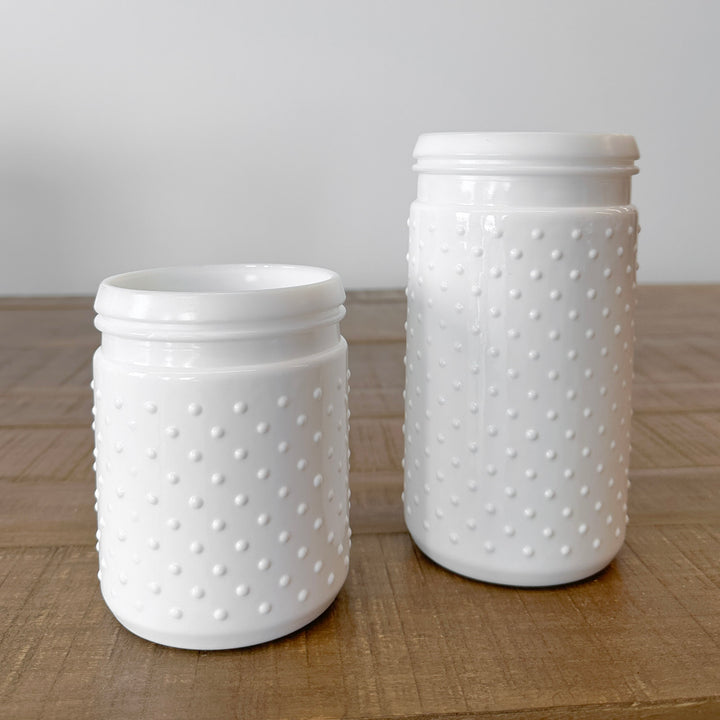 White Hobnail Jar