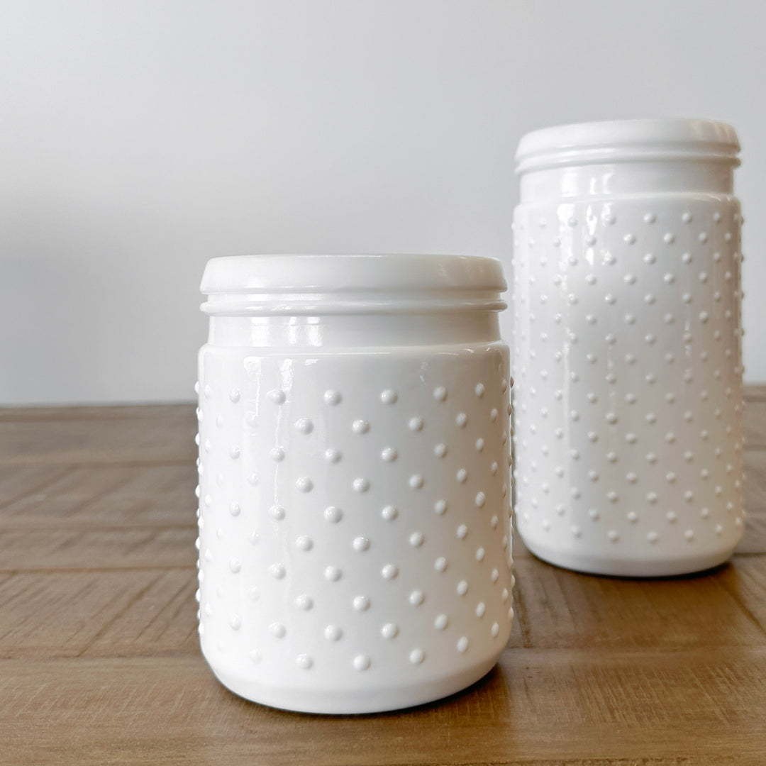 White Hobnail Jar