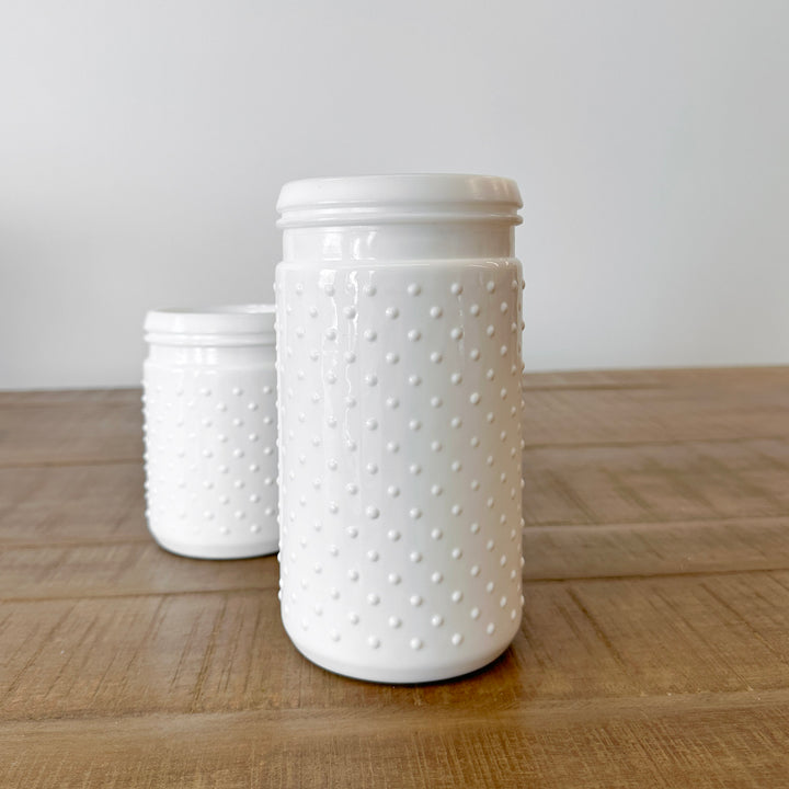 White Hobnail Jar