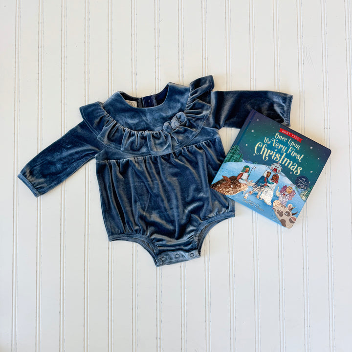 Blue Velvet Bubble Romper