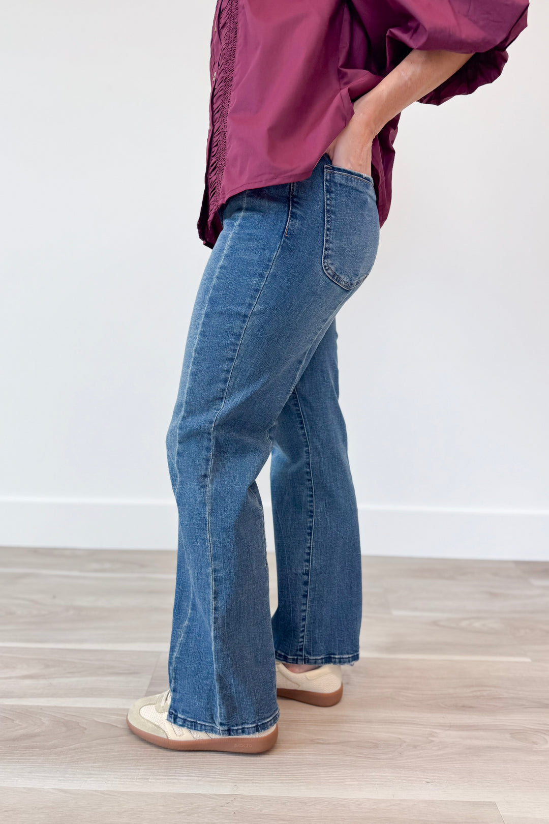 Democracy Beaming In Blue Denim