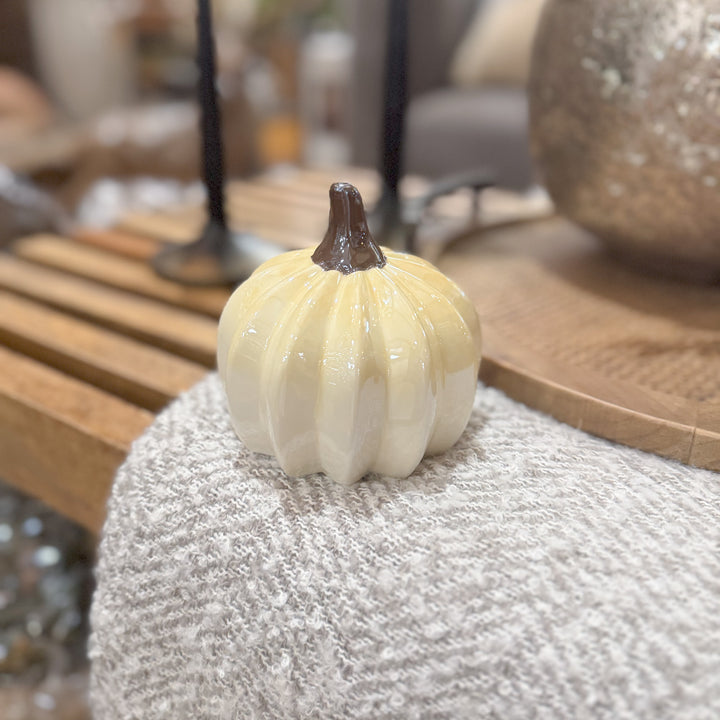 Cream Pearlized Harvest Pumpkin