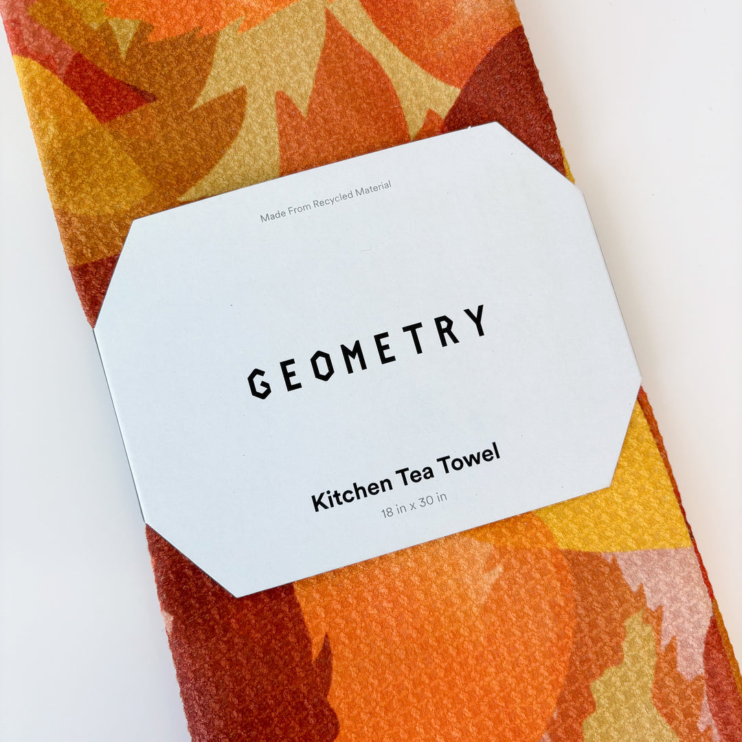 Geometry Fallen Leaves Tea Towel