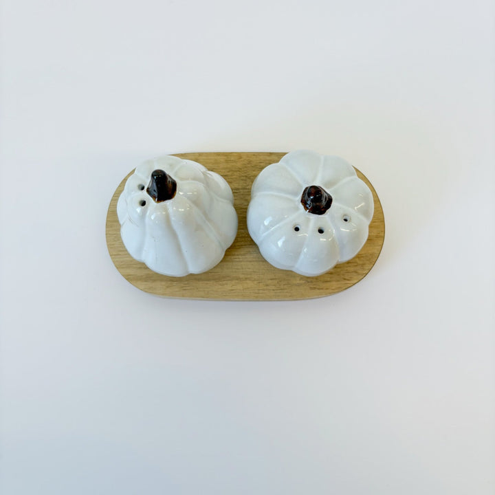 White Pumpkin Salt & Pepper Shaker Set