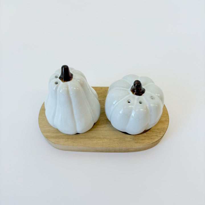 White Pumpkin Salt & Pepper Shaker Set