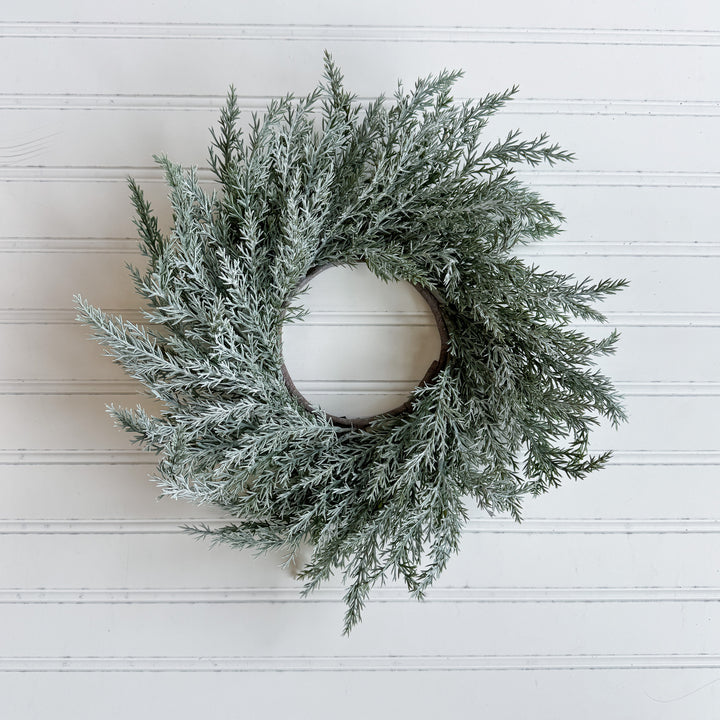 Frosted Blue Cedar Mini Wreath