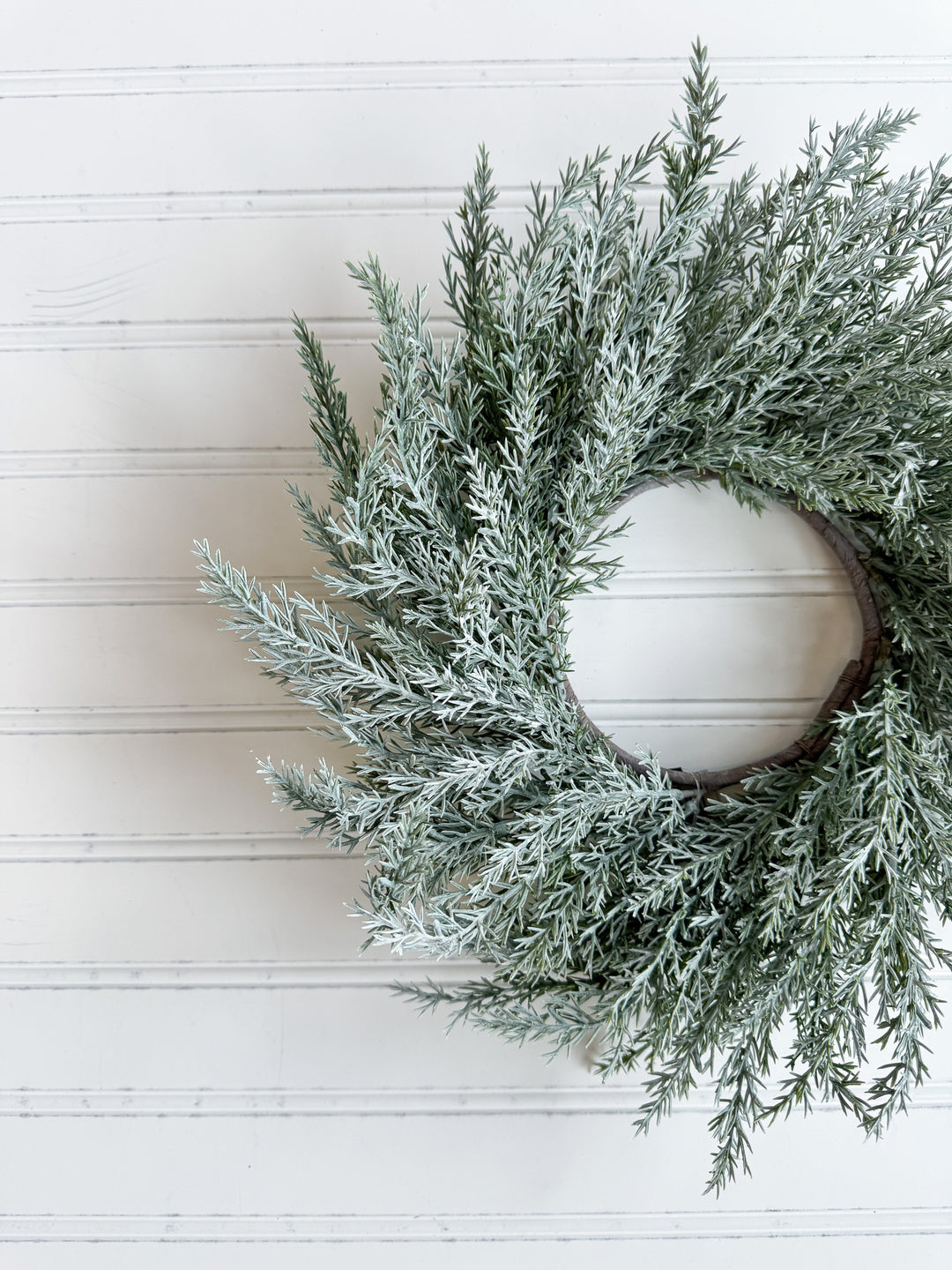 Frosted Blue Cedar Mini Wreath