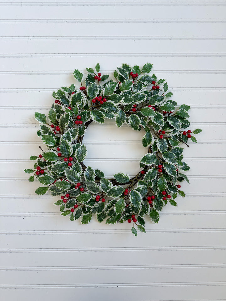 Variegated Holly & Berry Wreath