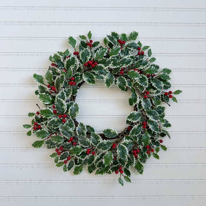 Variegated Holly & Berry Wreath