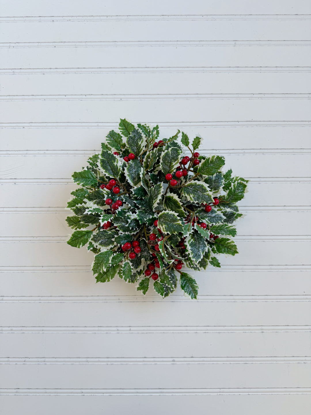 Variegated Holly & Wreath Half Ball