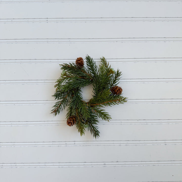 White Spruce & Cones Candle Ring