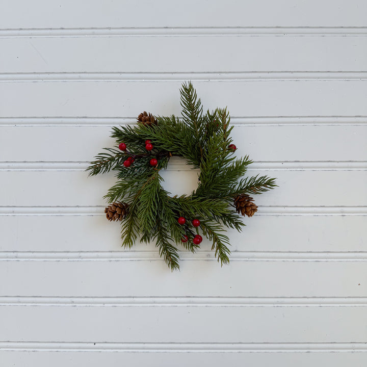 Berries & White Spruce Candle Ring