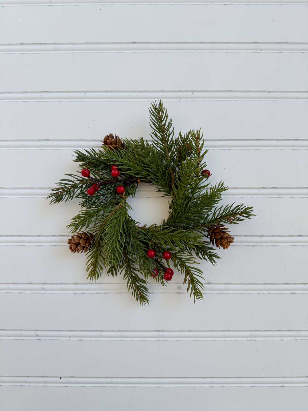 Berries & White Spruce Candle Ring