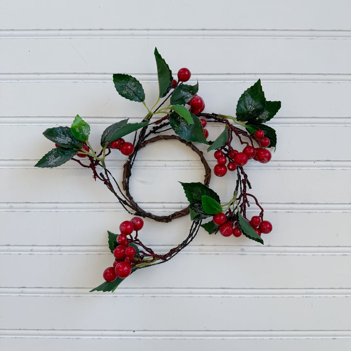 Rose Leaves & Berries Candle Ring