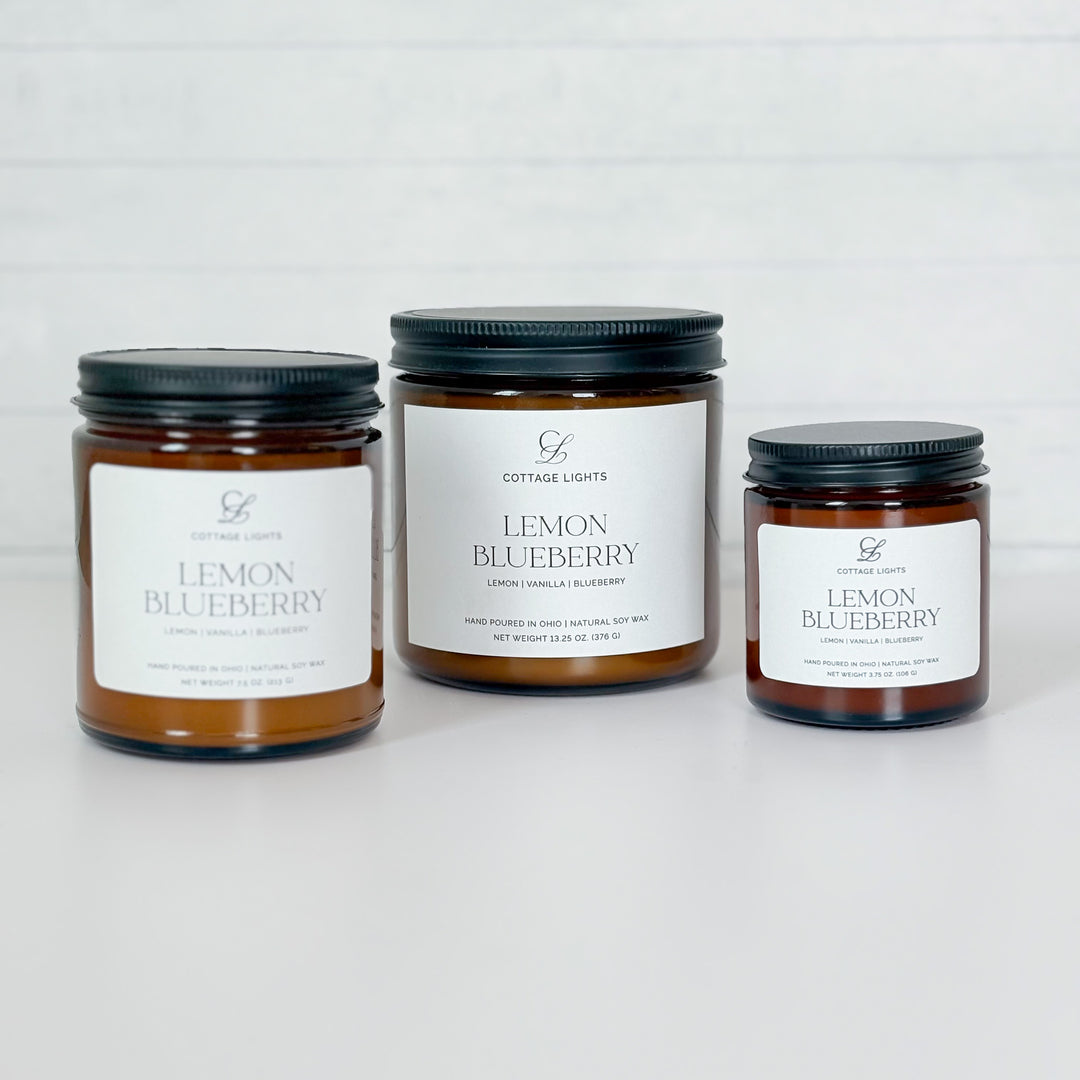 Lemon Blueberry Muffin Amber Soy Candle