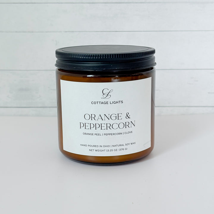Orange & Peppercorn Amber Soy Candle