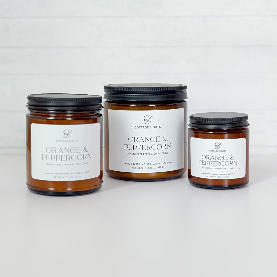 Orange & Peppercorn Amber Soy Candle